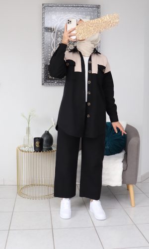 Ensemble en jean bicolore