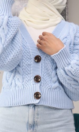 Gilet court bleu ciel